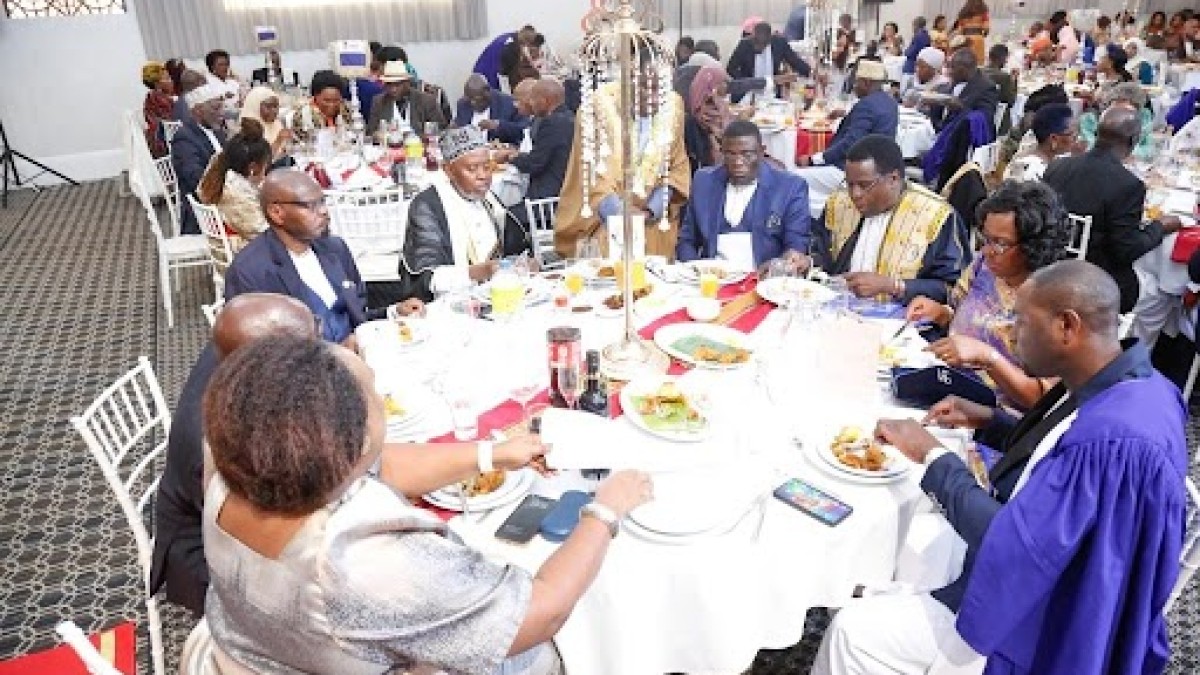Guests enjoying dinner at the Buganda UK 2025 event. Guests enjoying dinner at the Buganda UK 2025 event.